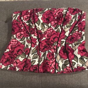 Like New White House Floral Strapless Bustier